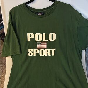 Rare Vintage Polo by Ralph Lauren Green Short Sleeve Tee Made in USA